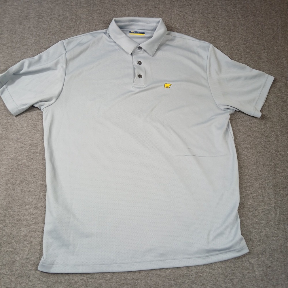 Jack Nicklaus Polo Shirt Mens Large Light Blue Golden Bear Golf Performance GOOD